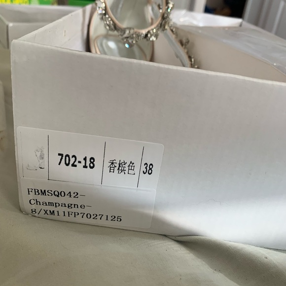 Champagne, bedazzled heels - Picture 2 of 4